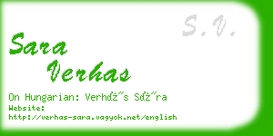 sara verhas business card